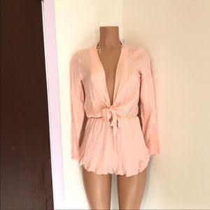 V neck Ruffle Romper